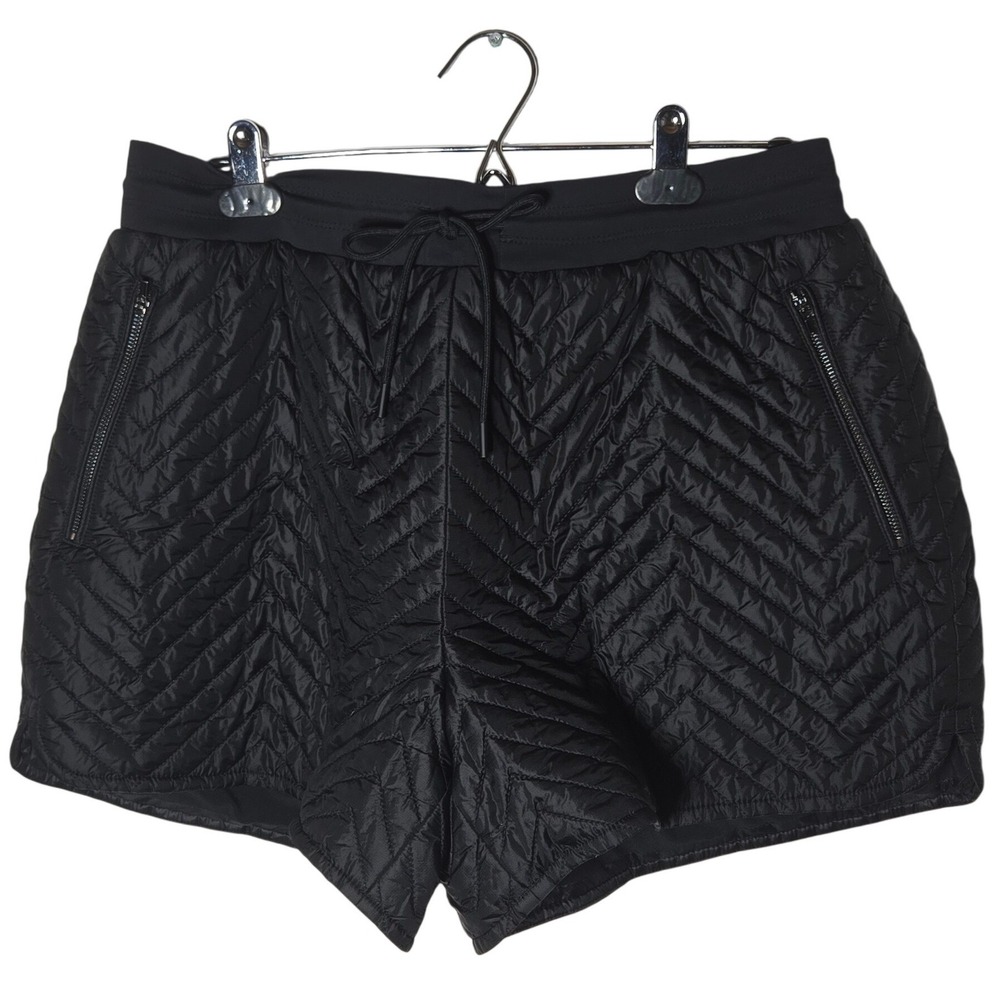 Athleta Black Apres Quilted Ski Short 12 Gorp Outdoor Puffer Active Running